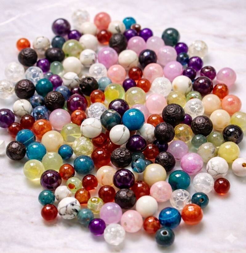 grandes diversité de perles en pierres naturelles nicole pierret créa gemmes inox