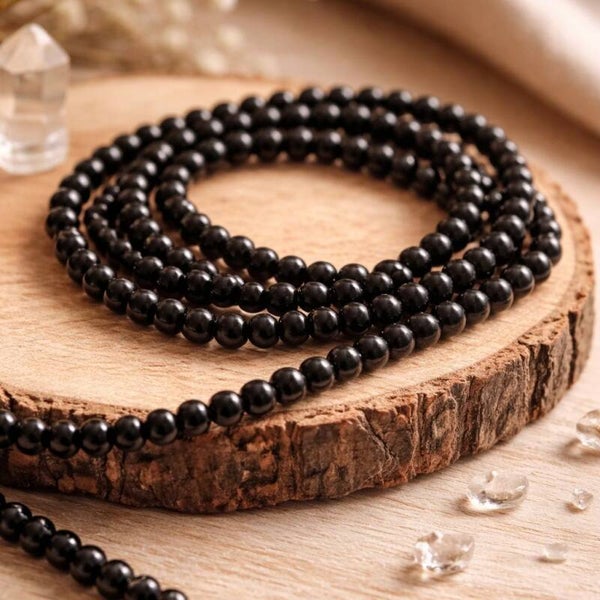 Perles en obsidienne noire grade A - Ancrage & clarté