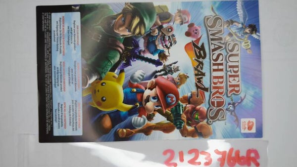 Nintendo Insert/Brochure :  2123766R Super Smash Bros Brawl Club Nintendo VIP Points