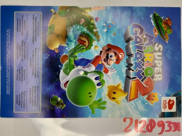Nintendo Insert/Brochure : 2128933R Super Mario Galaxy 2 Club Nintendo VIP Points
