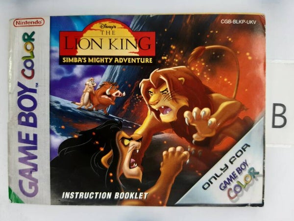CGB Manual: Lion King Simba's Mighty Adventure -UKV