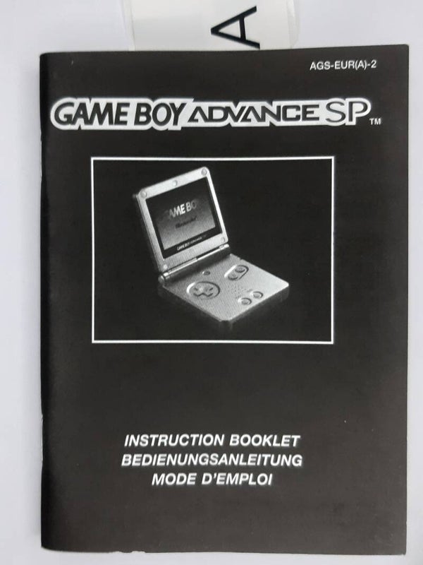 AGB Manual:  Advance SP Instruction Booklet Bedienungsanleitung Mode D'Emploi AGS-EUR-(A)-2
