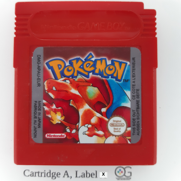 DMG Cartridge:  Pokémon Red -EUR Replaced Label