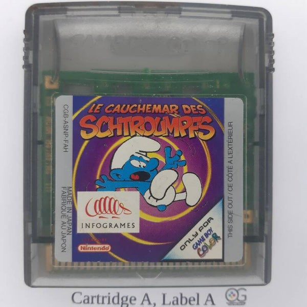 CGB Cartridge: The Smurfs Nightmare - (Transparrent Cartridge!) Schtroumpfs