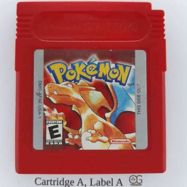 DMG Cartridge:  Pokémon Red -USA Pokédex 13 player Ash