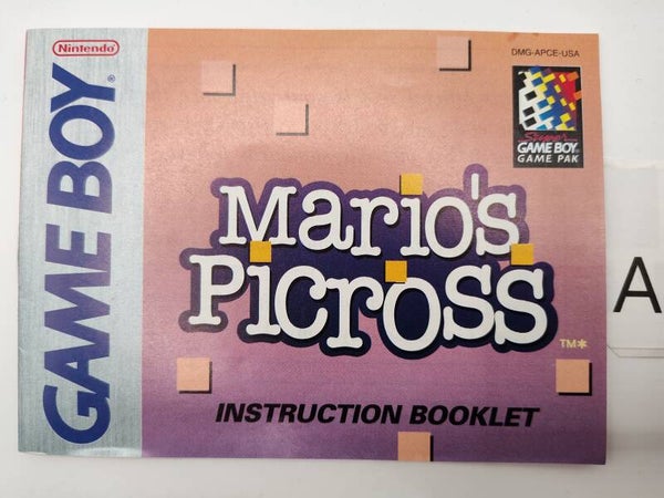 DMG Manual: Mario's Picross -USA