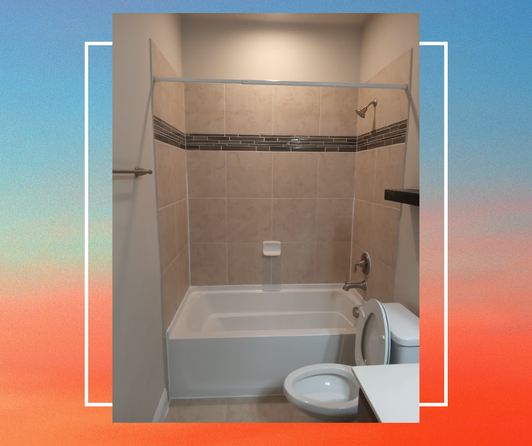 Regrout and caulk repair result