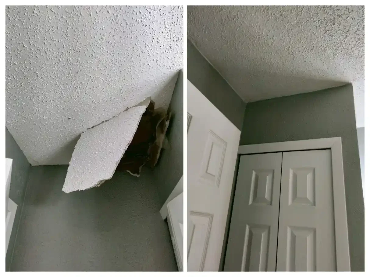 ceiling popcorn textured hole repair