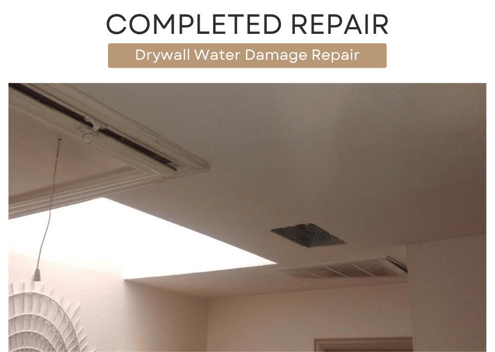 ceiling after being repaired