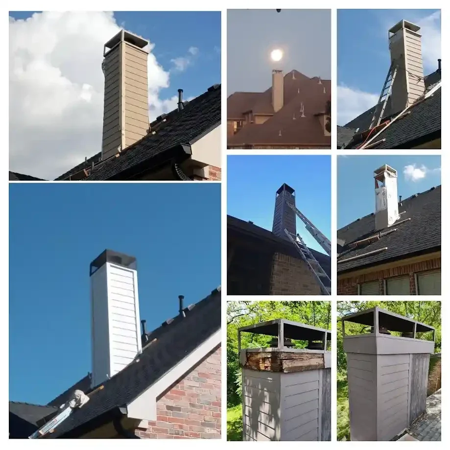collage of house paintng triforce dallas chimney repair projects