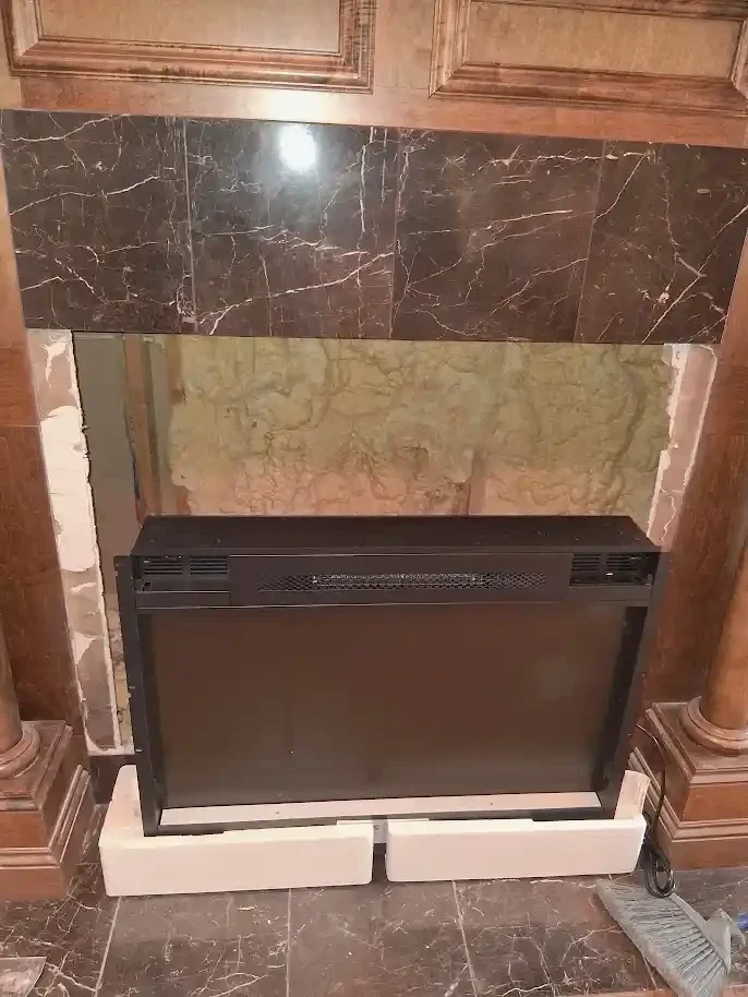 halfway thru a fireplace insert installation project in plano tx