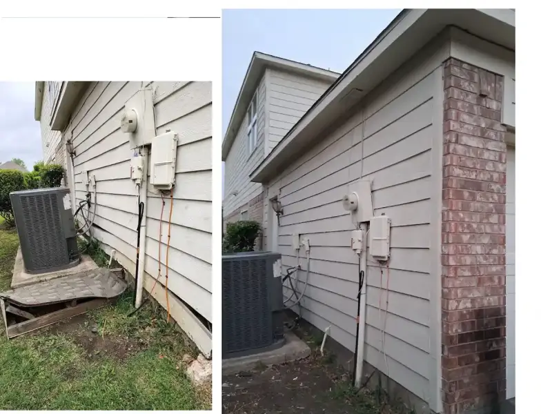 falling siding and water swollen siding repaired and painted