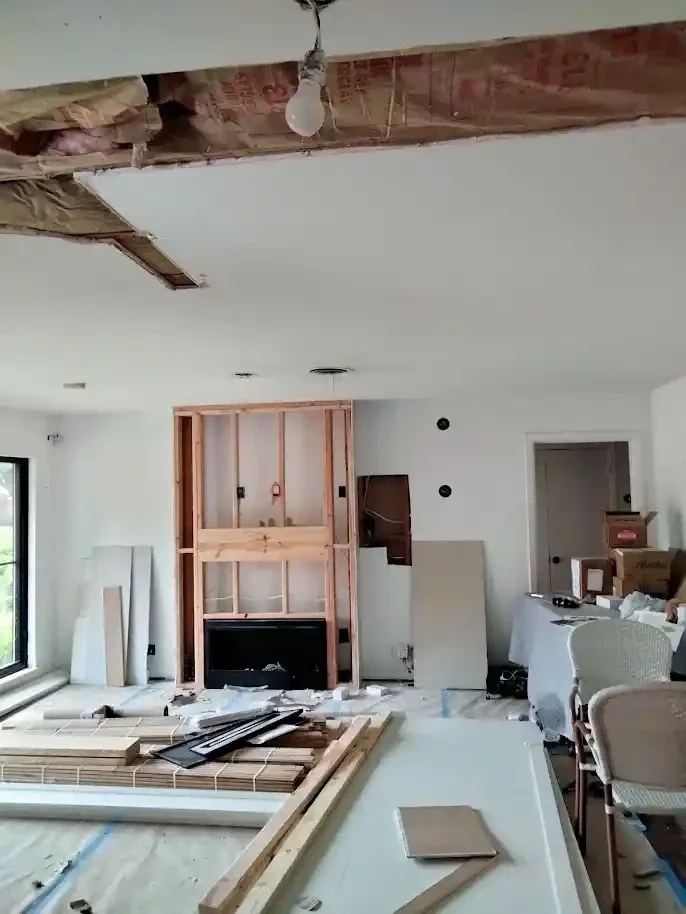 framing and drywall are major points of importance in a tv media fireplace insert build out