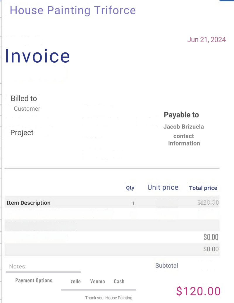 free printable invoice
