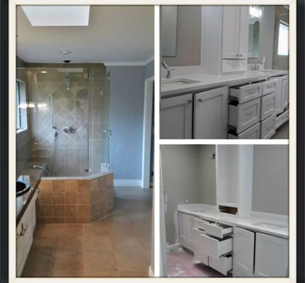 Bathroom renovations by house painting triforce, tile, drywall and paint service