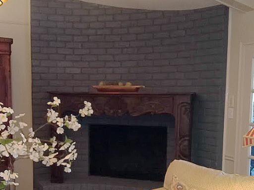 fireplace brick wall accented