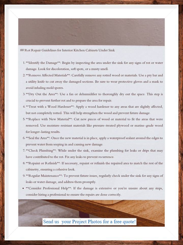 rot repair under the sink guidelines
