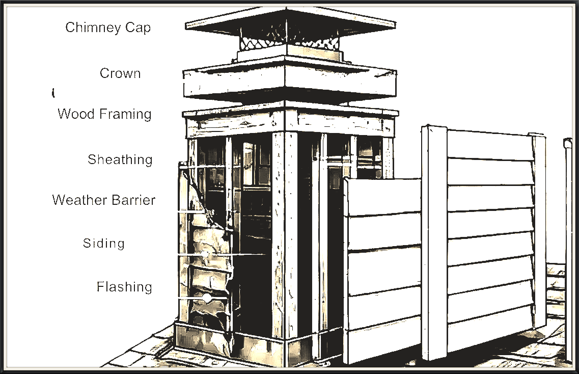 diagram of a correctly installed chimney siding 