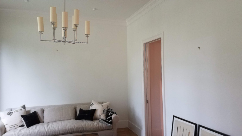 professional drywall repair, level 5 smooth texture done in 