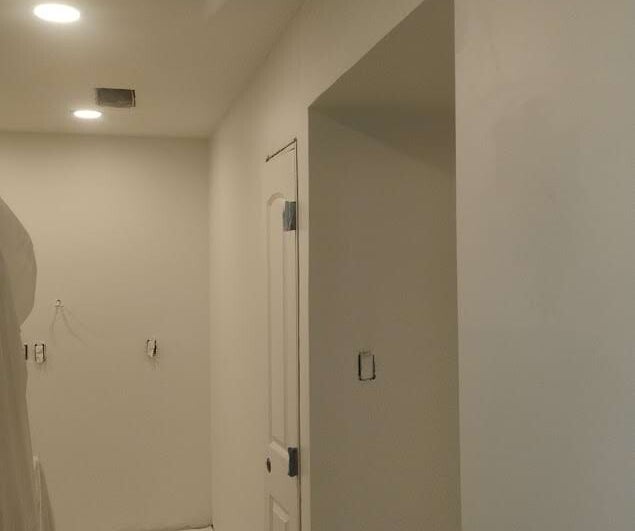after patching ceilings and painting in w hite