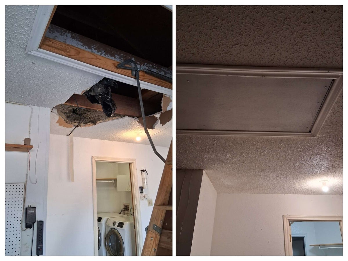 Patching Ceiling Drywall Holes - House Painting Triforce