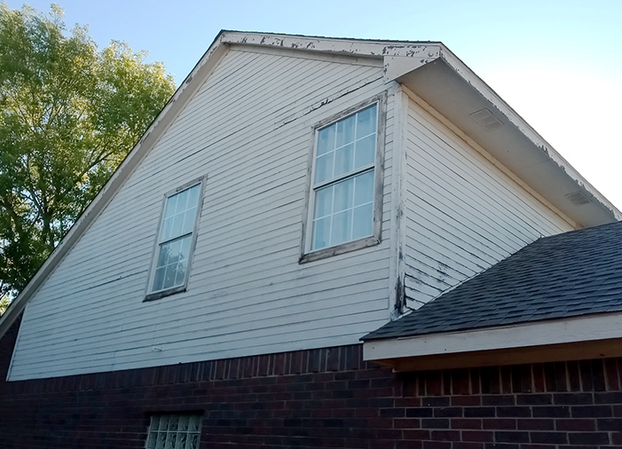 Before Siding Repair and painting in a garland city home