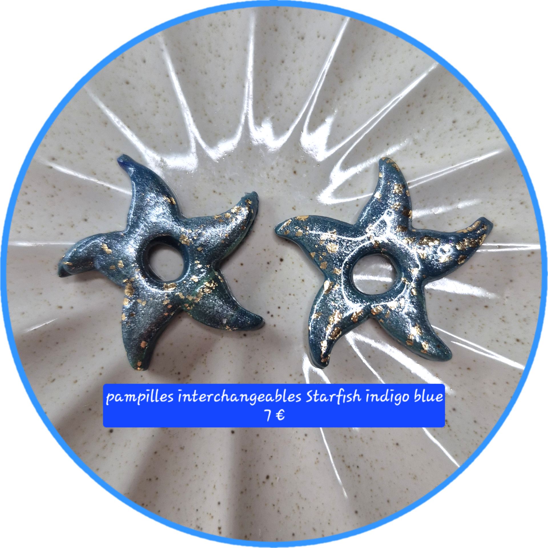 Starfish indigo blue 💫 pampilles interchangeables