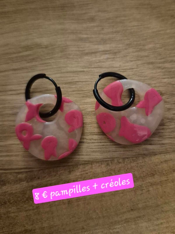 Pampilles et créoles ruban rose O 🎀🩷