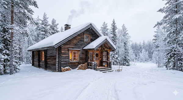 Fondant liquide chalet en laponie