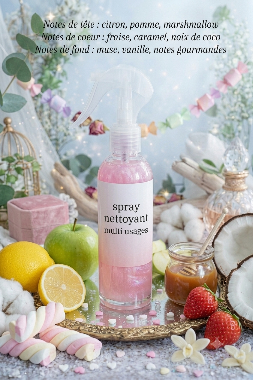 spray nettoyant candy pink