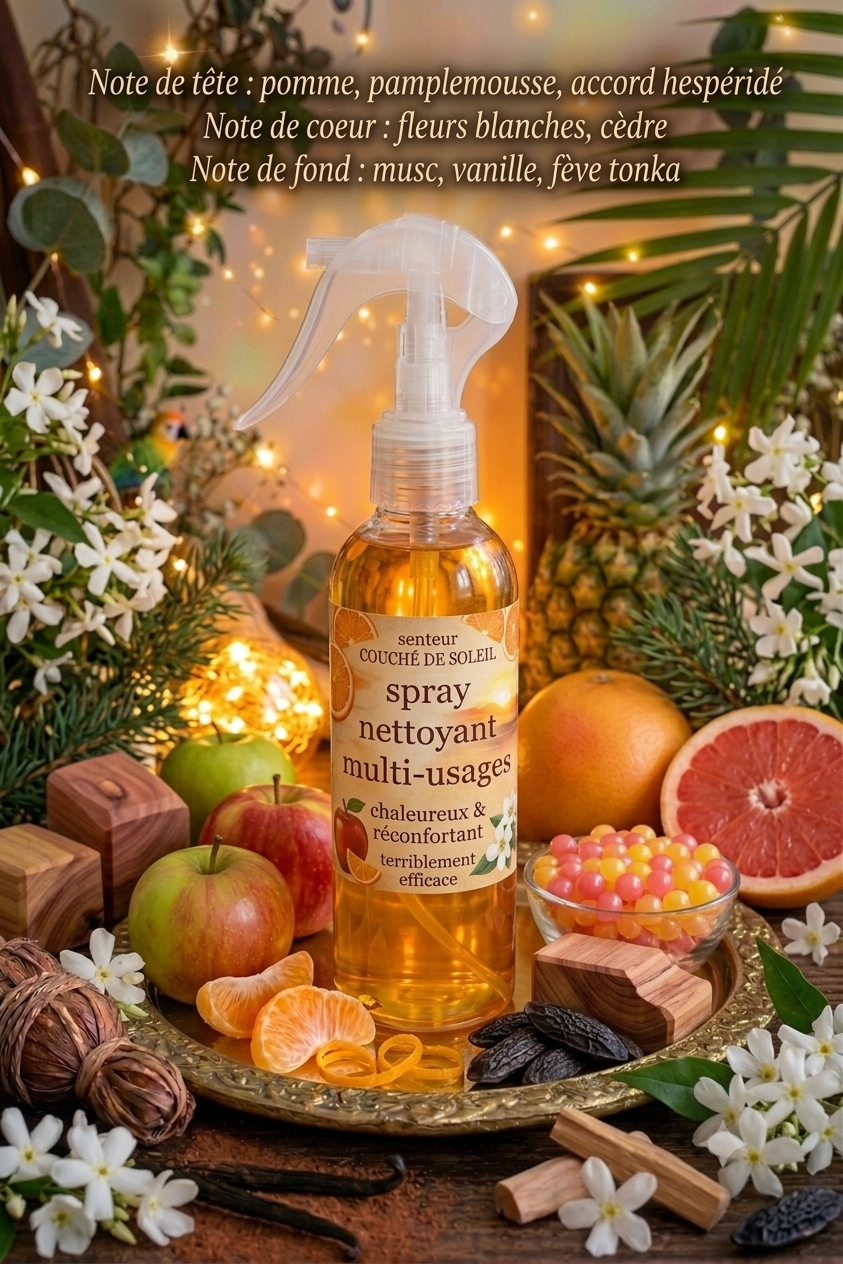 spray nettoyant couché de soleil