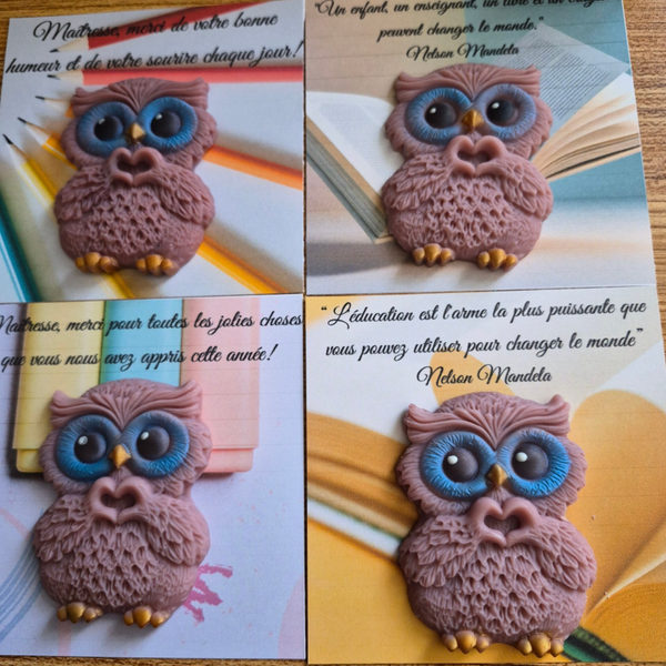 Carte de remerciement fondant hibou