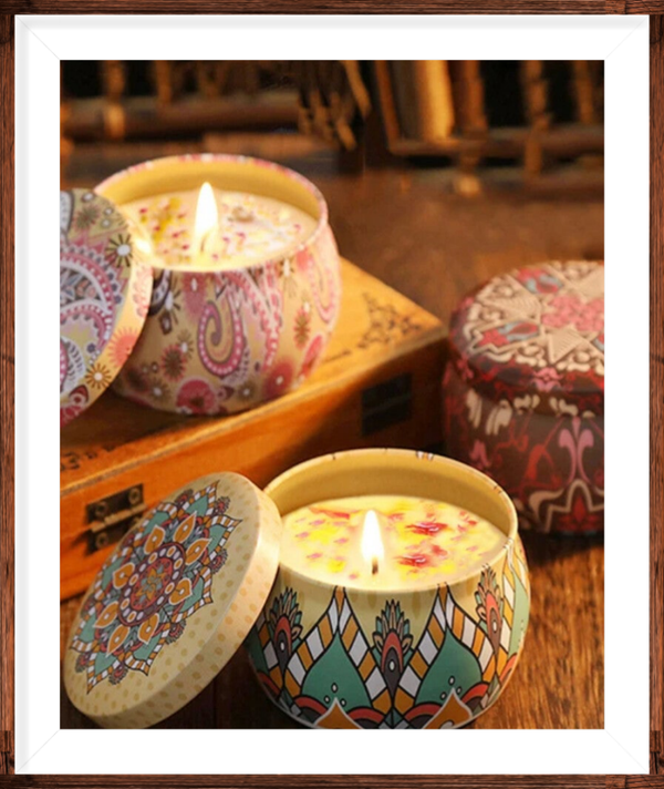 Vela en lata de colores