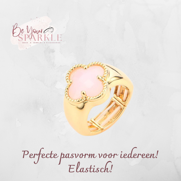 🍀Elastische Klaver Ring ☘