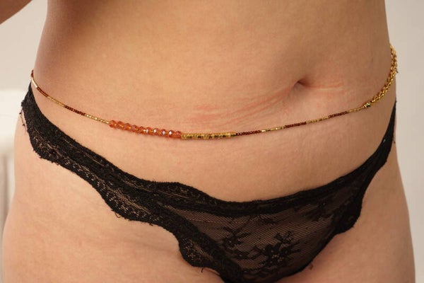 Chaîne de taille dorée/marron