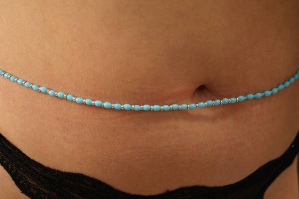 Chaîne de taille turquoise/argent