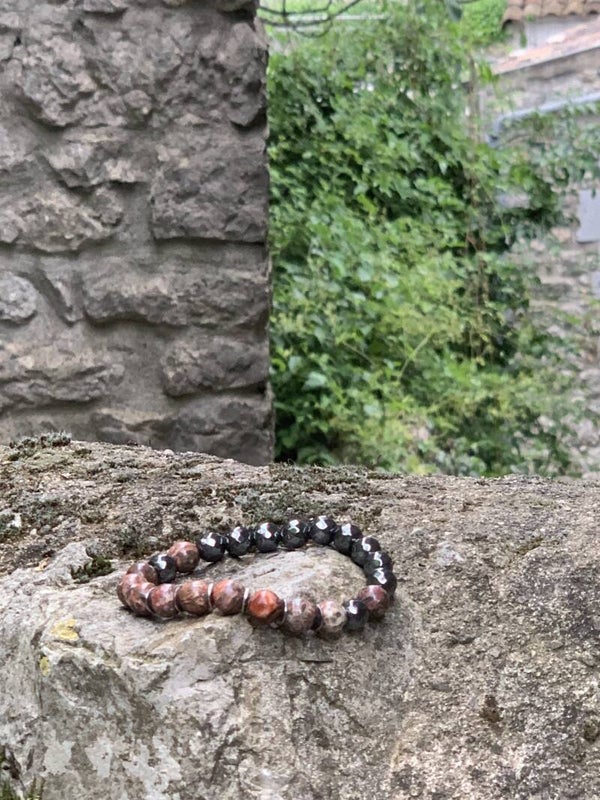 BRACELET hématite & jaspe léopard