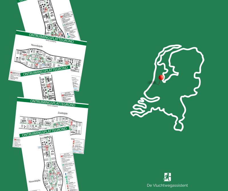 In opdracht van Marieka Baars BHV- advies en consultancy, mochten wij voor haar opdrachtgever de aanwezige ontruimingsplattegronden actualiseren. Er was het een en ander verbouwt en zodoende klopte de ontruimingsplattegronden niet meer.