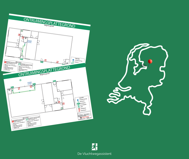 In samenwerking met Safety Service Leusink, mochten wij ontruimingsplattegronden opstellen voor hun opdrachtgever in Genemuiden.   De heren van Safety Service Leusink voorzien op locatie de plattegrond schetsmatig van de benodigde informatie, waarna ik de