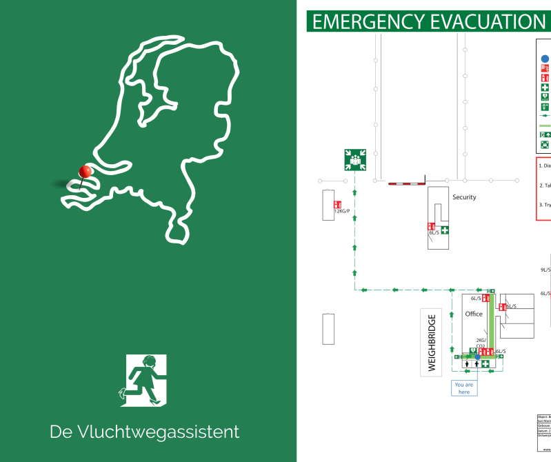 Ontruimingsplattegronden vluchtwegplattegronden Vlissingen Zeeland