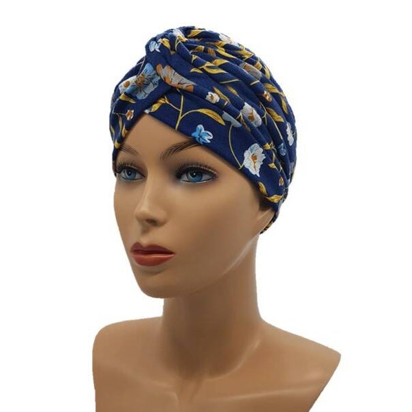 Chemo muts - 504 - Blauw/geelprint