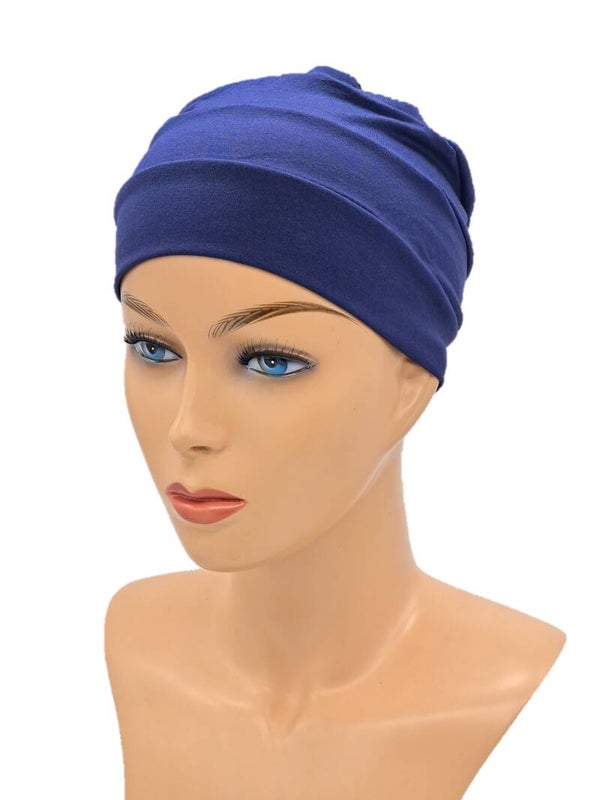 Chemo mutsje Selena - Donkerblauw