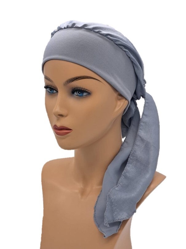 Chemo wikkelmuts - 1101 - Effen grijs