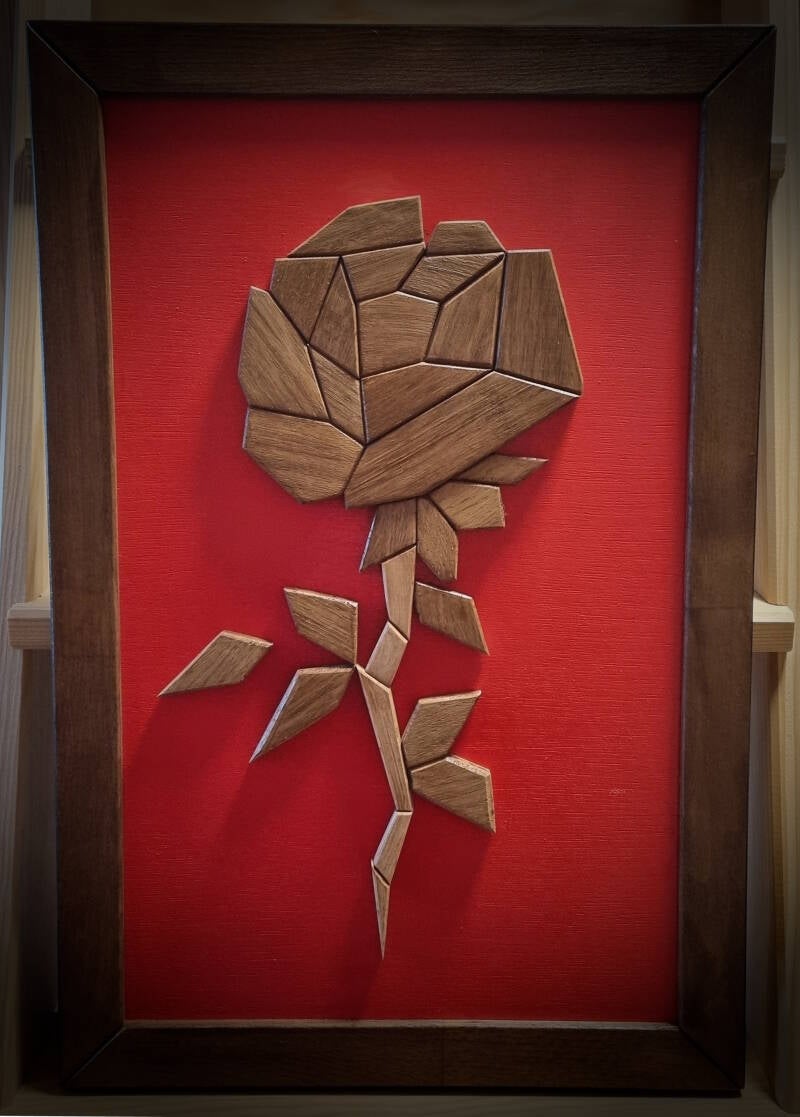 Tableau Origami " La Rose figée" - Ph.1