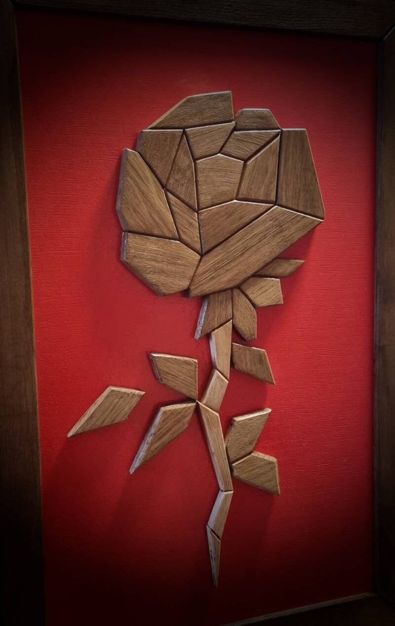 Tableau Origami " La Rose figée" - Ph.2