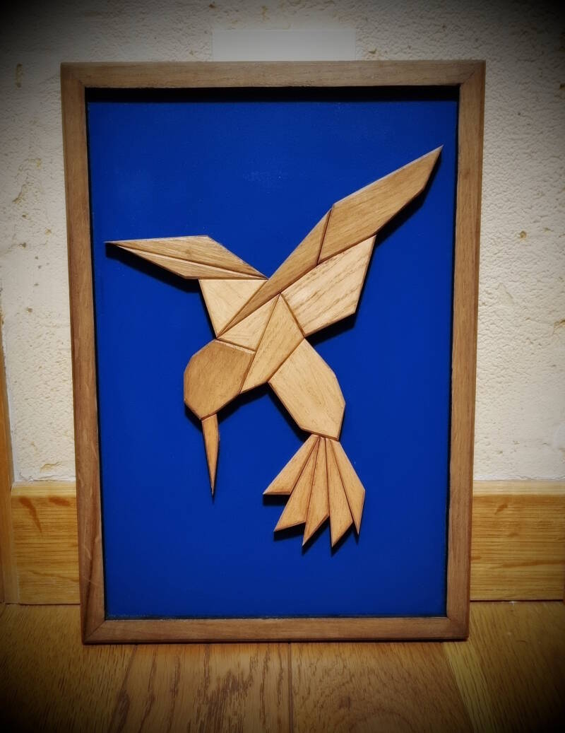 Tableau Origami "Colibri"