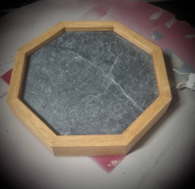 Plateau à fromage rotatif- Chêne/ardoise