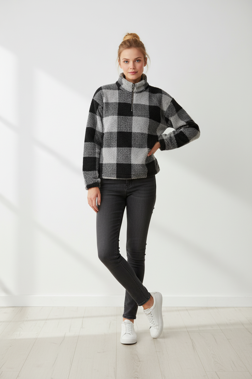 Fleecetrui Blokjesprint