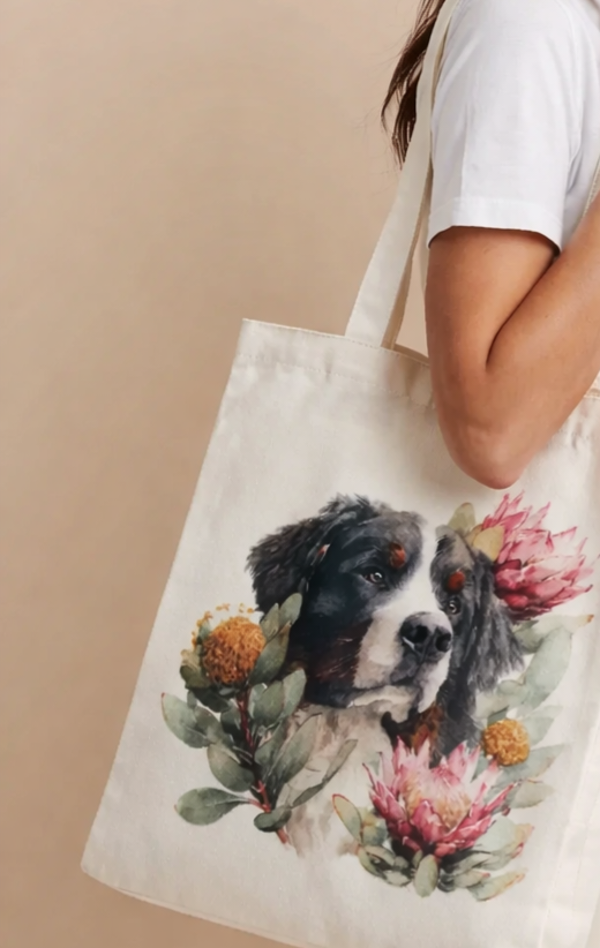 Tas met print van Berner Senner