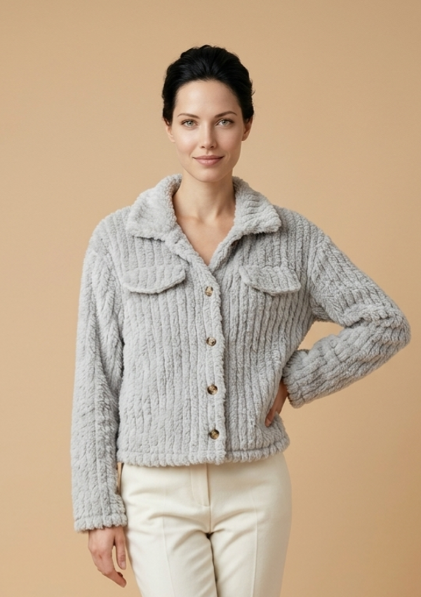 Fleecevest Kort Model, Beige
